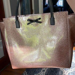 Kate Spade Rose Gold Glitter Tote